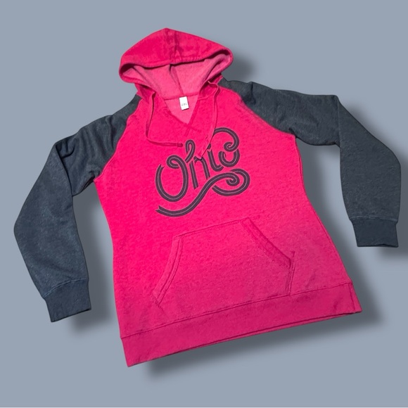 NWOT Script Ohio Hoodie Sweatshirt in Scarlett and Grey. Size Women’s Small 🅾️ - Picture 1 of 8